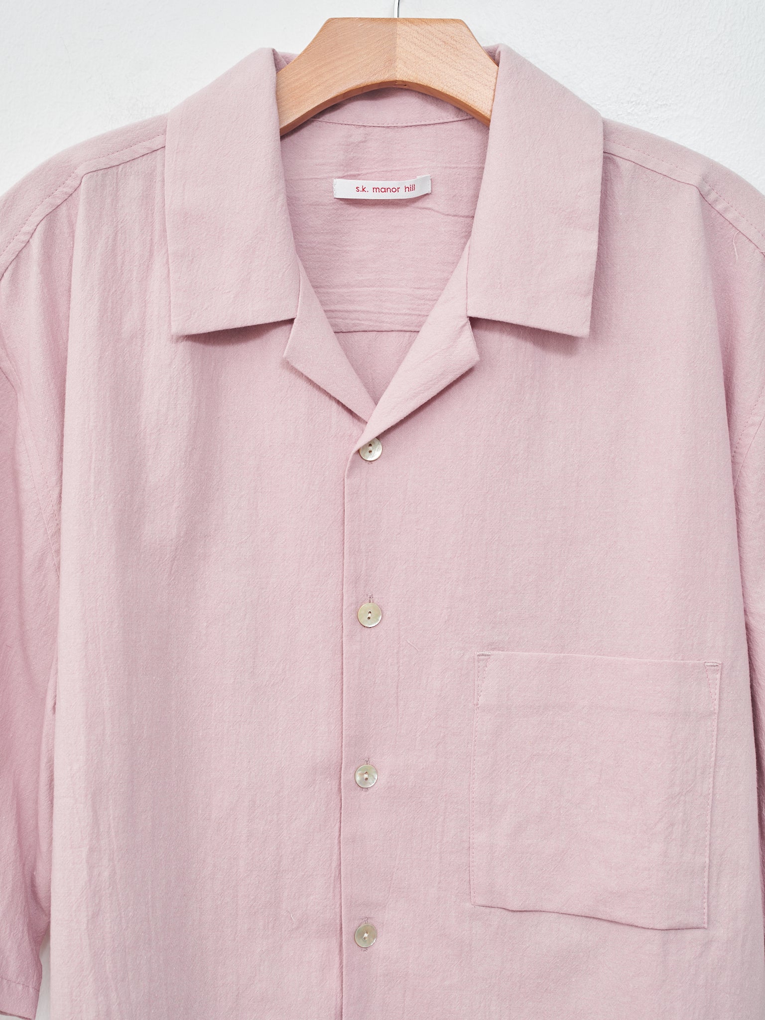 Namu Shop - S.K. Manor Hill Aloha Shirt - Rose Cotton Linen