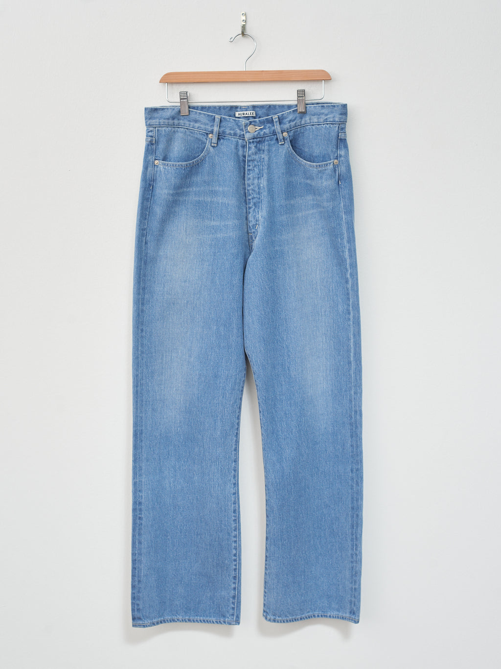 Namu Shop - Auralee Selvedge Faded Light Denim Pants - Light Indigo