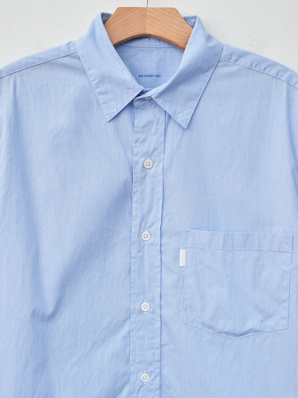 Namu Shop - SH Shirt Regular Collar Shirt - Light Blue Stripe