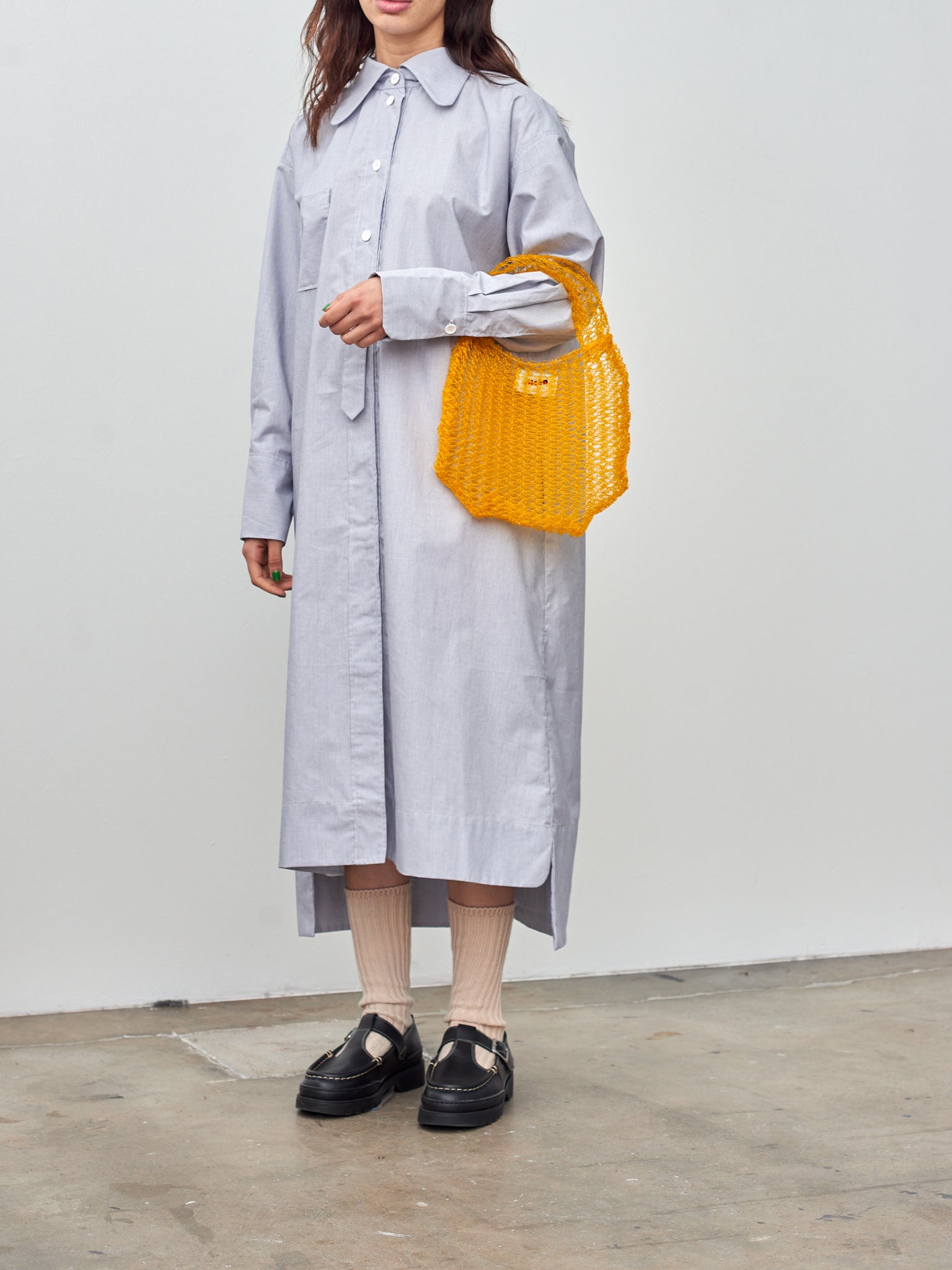 Namu Shop - Studio de Lostanges Long Collar Dress - Blue Stripe