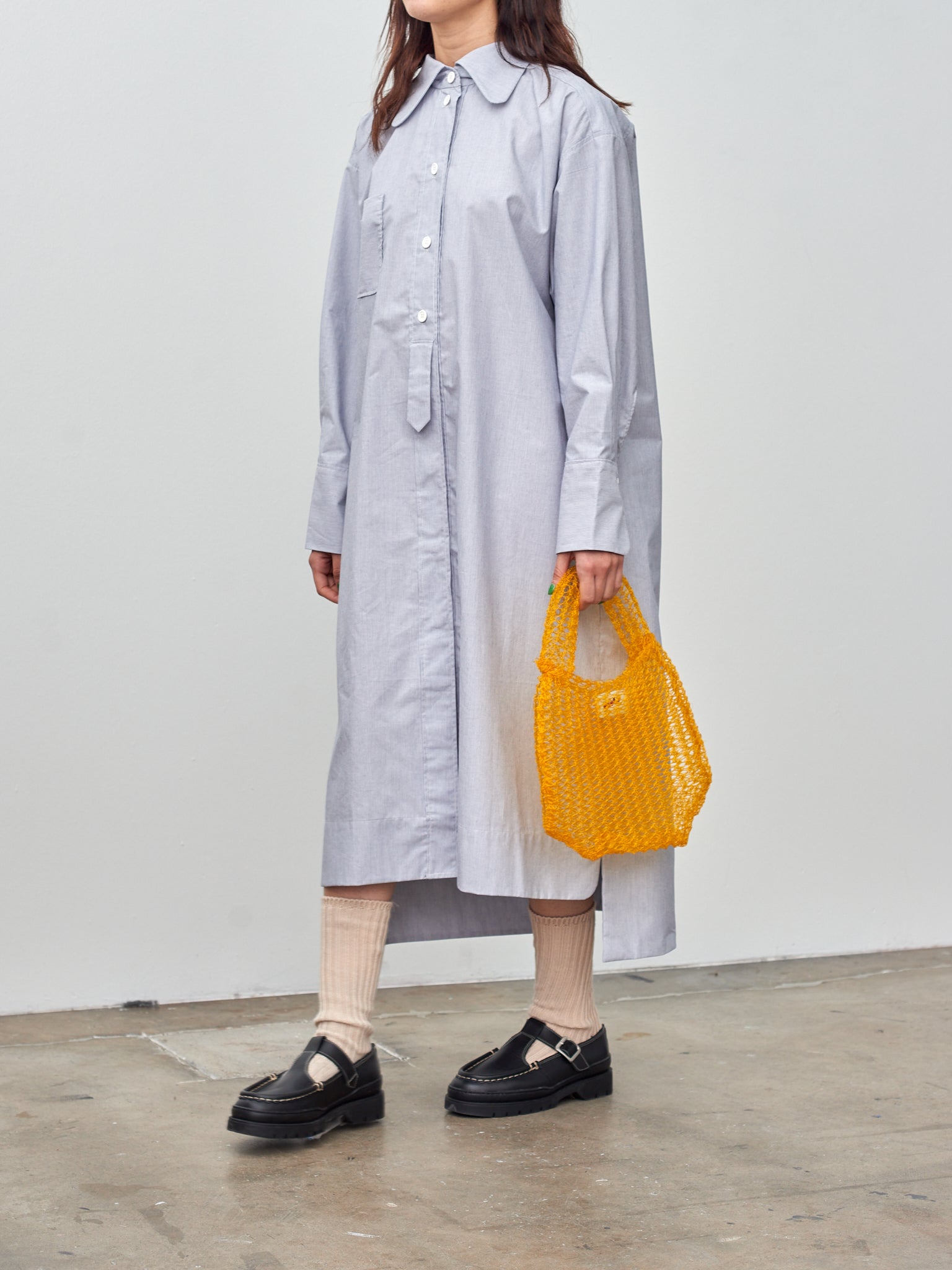 Namu Shop - Studio de Lostanges Long Collar Dress - Blue Stripe