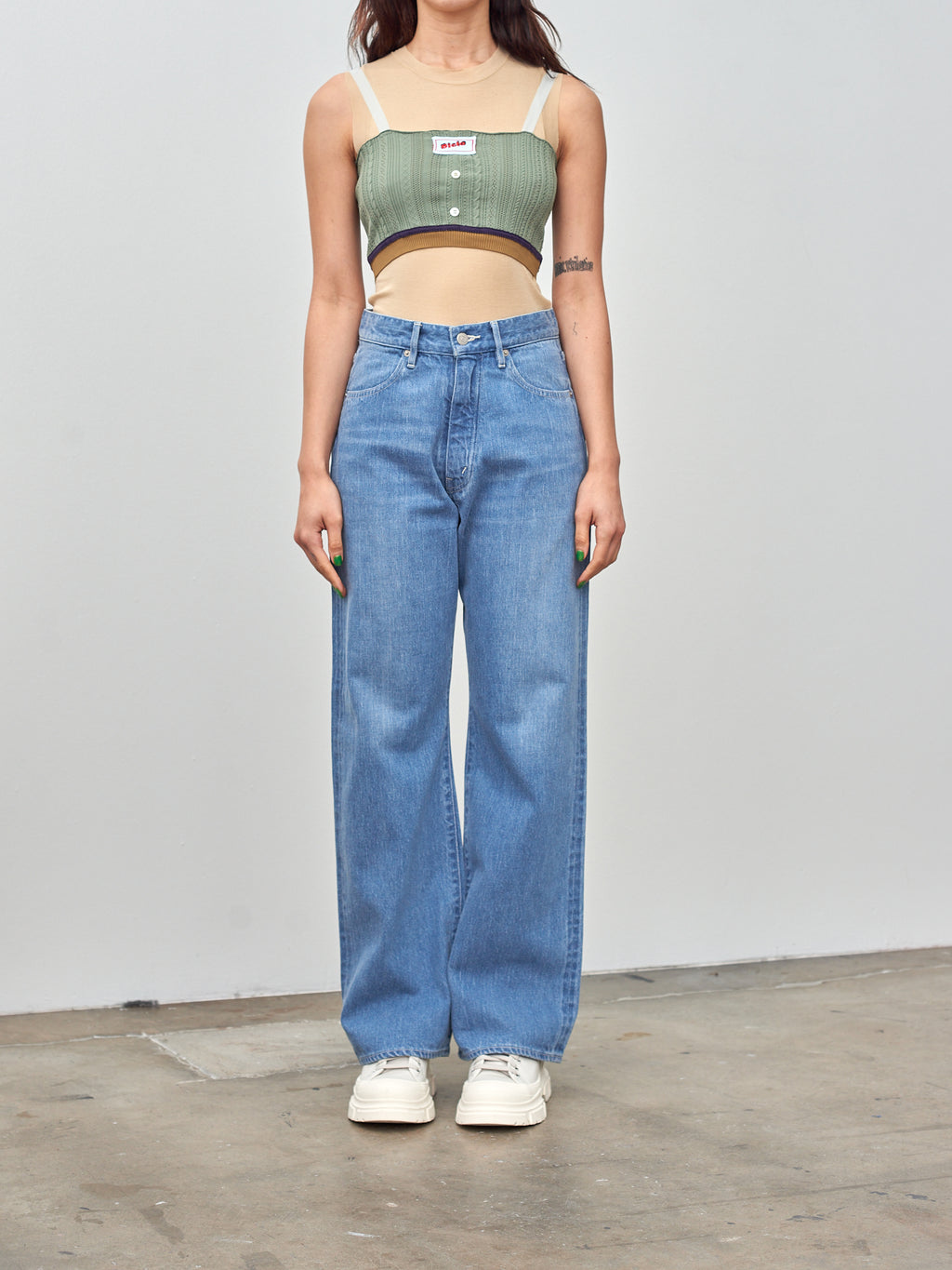 Namu Shop - Auralee Selvedge Faded Light Denim Pants - Light Indigo