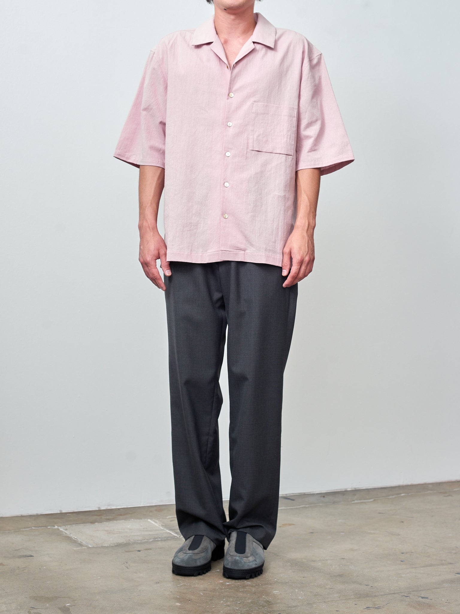 Namu Shop - S.K. Manor Hill Aloha Shirt - Rose Cotton Linen