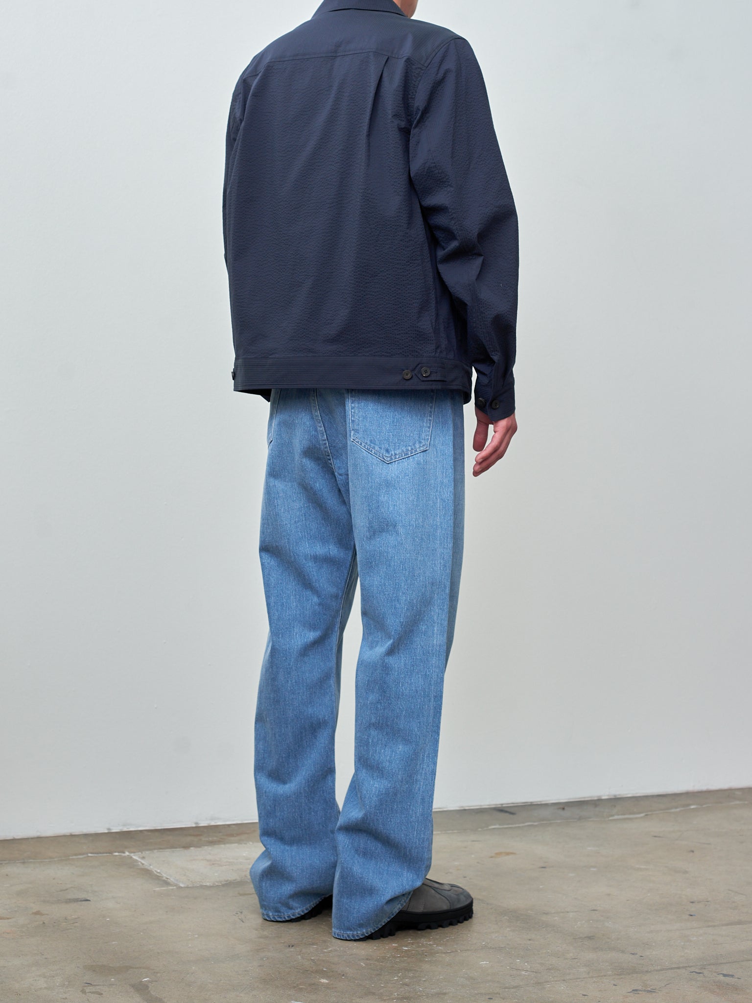 Namu Shop - Document Seersucker Easy Jacket - Dark Navy