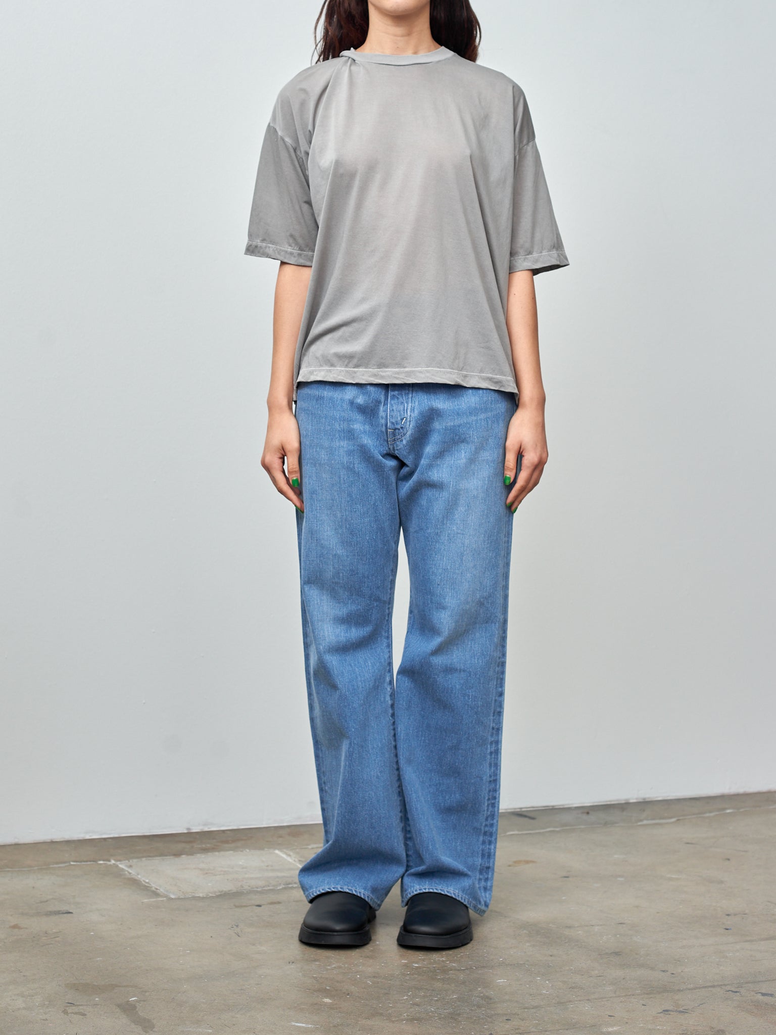 Namu Shop - Aton Garment Dyed Organic Boys Fit T-Shirt - Gray