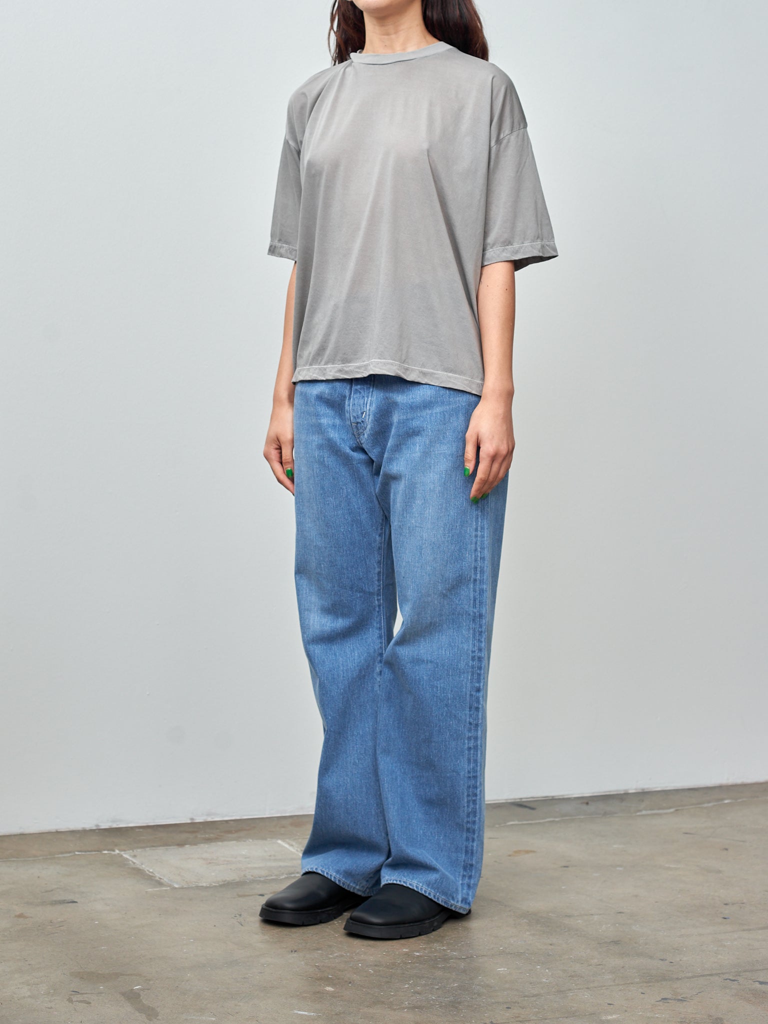 Namu Shop - Aton Garment Dyed Organic Boys Fit T-Shirt - Gray