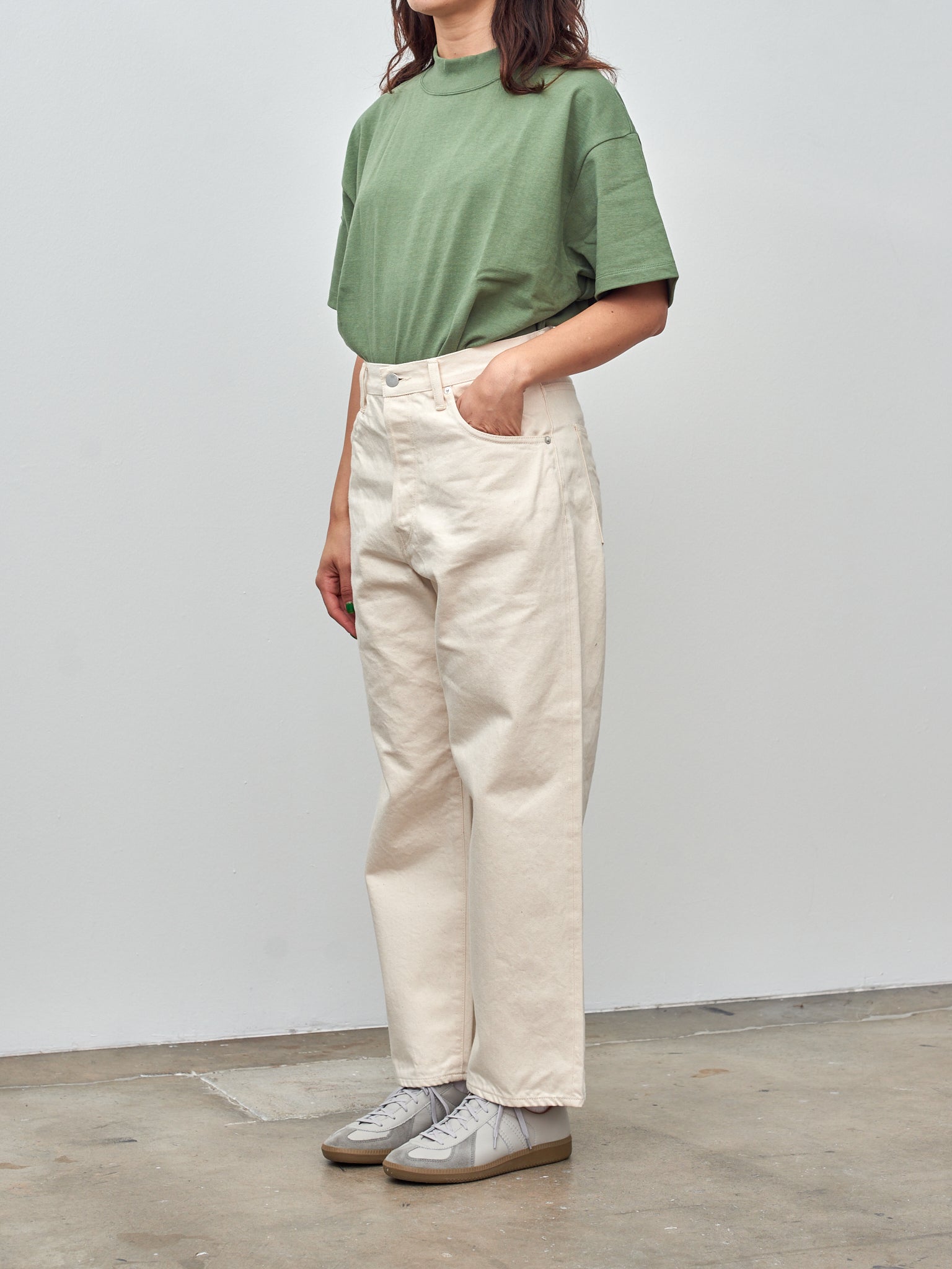 Namu Shop - Hatski Back Buckle Denim - Ecru