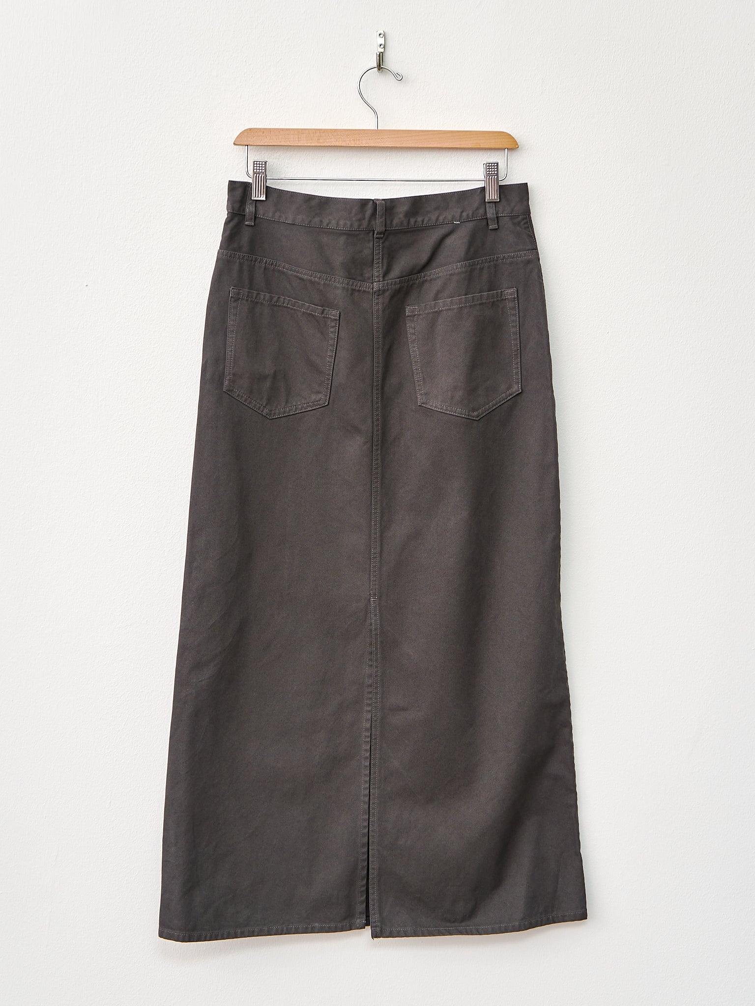 Namu Shop - Yleve Cotton Twill Garment Dye Skirt - Gray