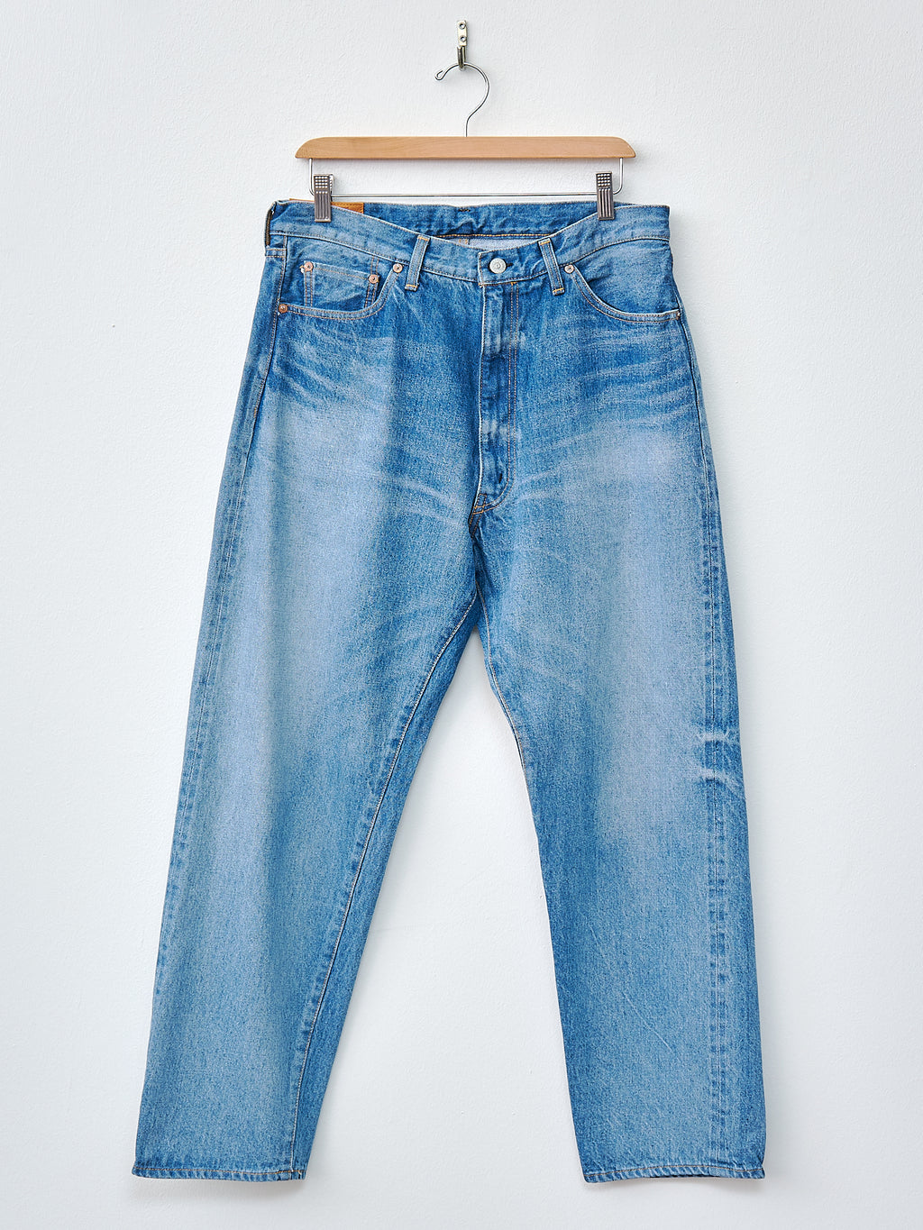 Namu Shop - Kaptain Sunshine 5P Zipper Front Denim Pants - Indigo Vintage Wash