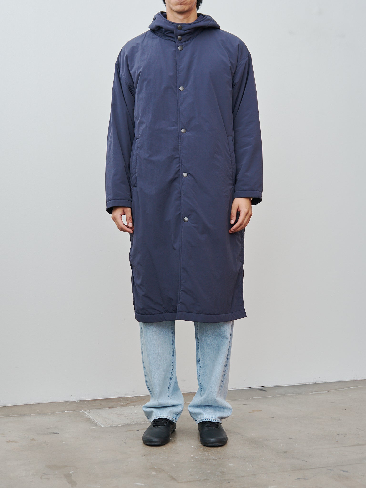Namu Shop - Y Recycle Nylon Taffeta/Recycle Polyester Fleece Coat - Navy