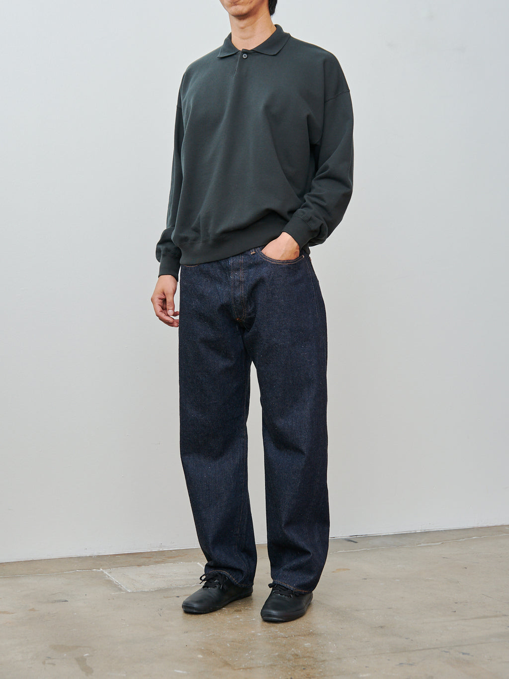 Namu Shop - Kaptain Sunshine 1930 Straight Denim Pants - Indigo One Wash