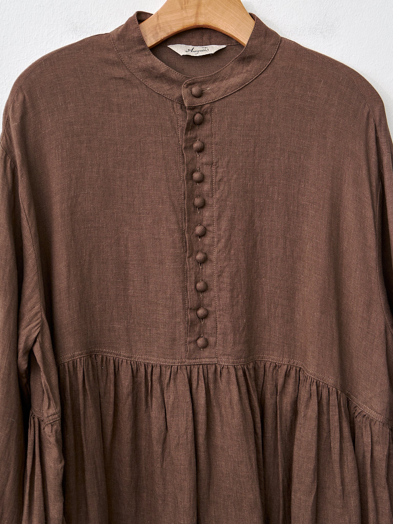 Namu Shop - Ichi Antiquites French Linen Dress - Brown