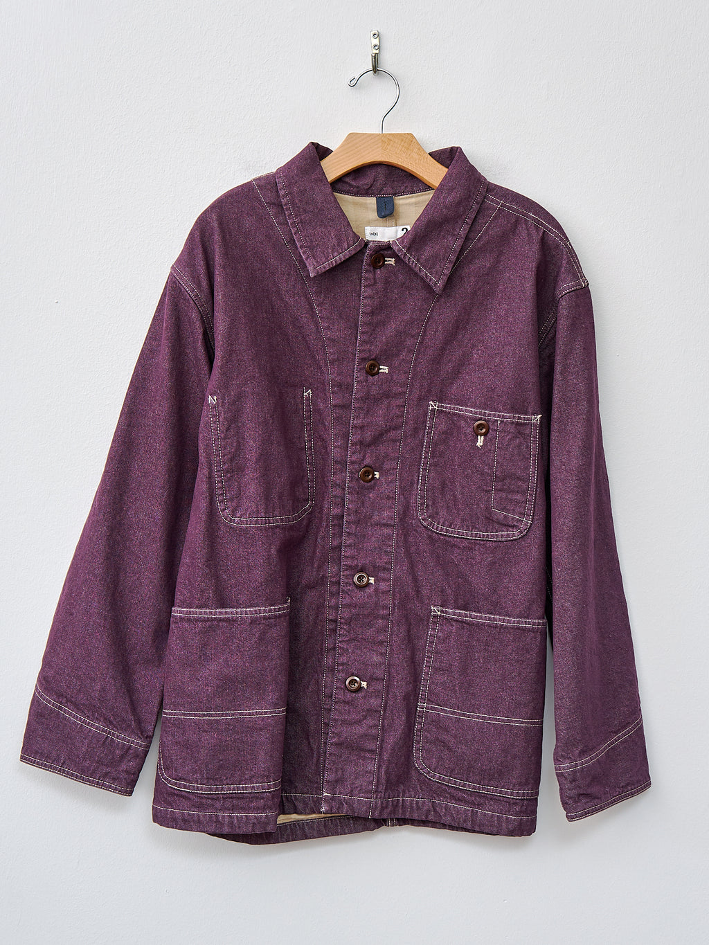 Namu Shop - ts(s) Bio Wash Color Denim Coverall Jacket - Purple