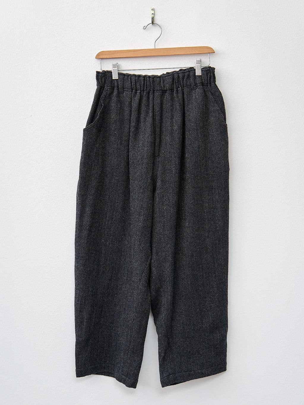 Namu Shop - Ichi Antiquites Wool Herringbone Pants - Black