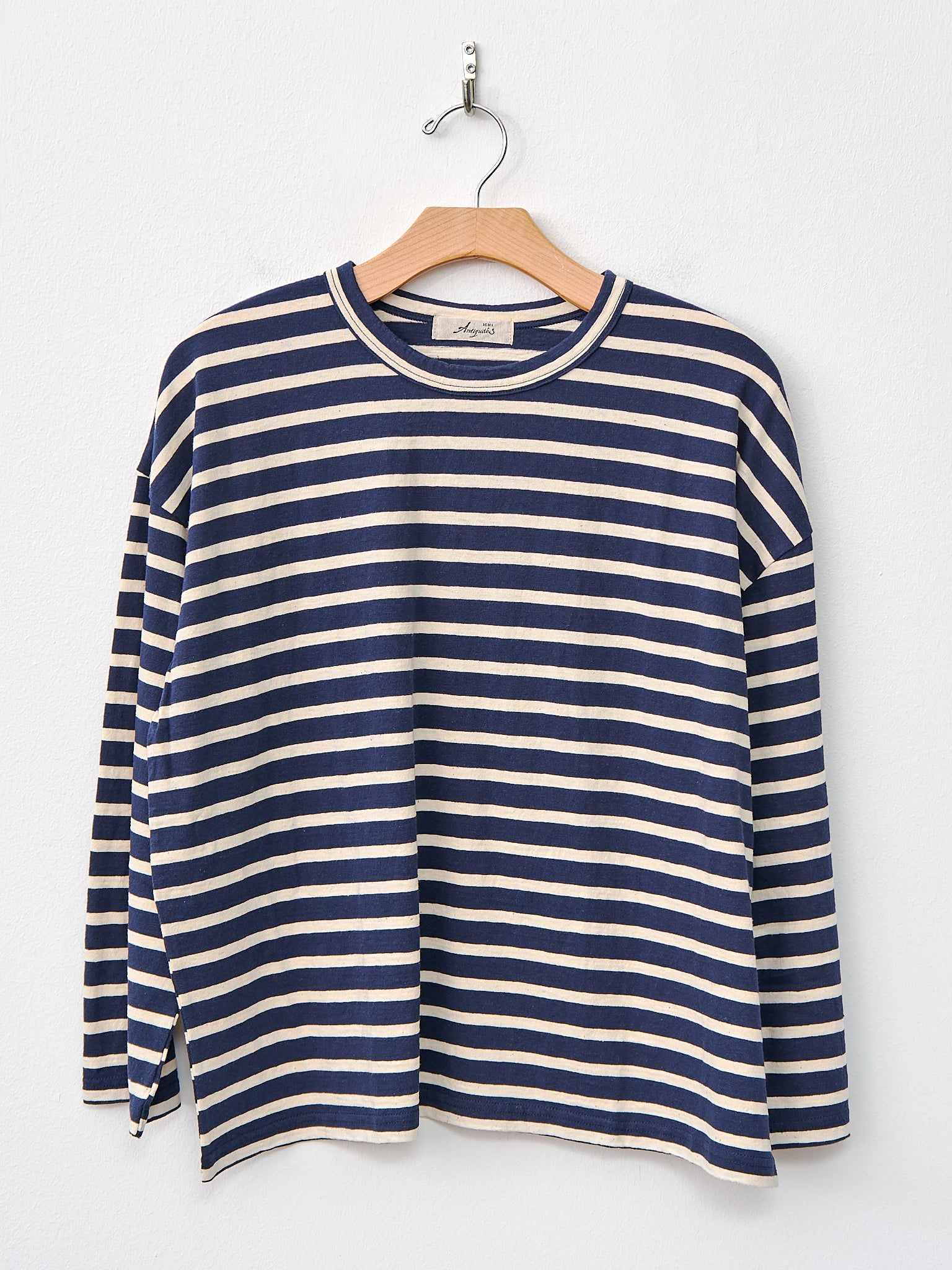Namu Shop - Ichi Antiquites Striped Pullover - Navy x Natural