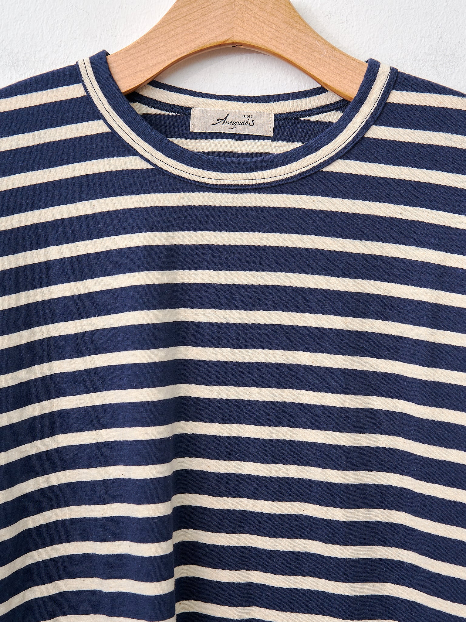 Namu Shop - Ichi Antiquites Striped Pullover - Navy x Natural