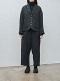 Namu Shop - Ichi Antiquites Wool Herringbone Pants - Black
