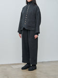 Namu Shop - Ichi Antiquites Wool Herringbone Pants - Black