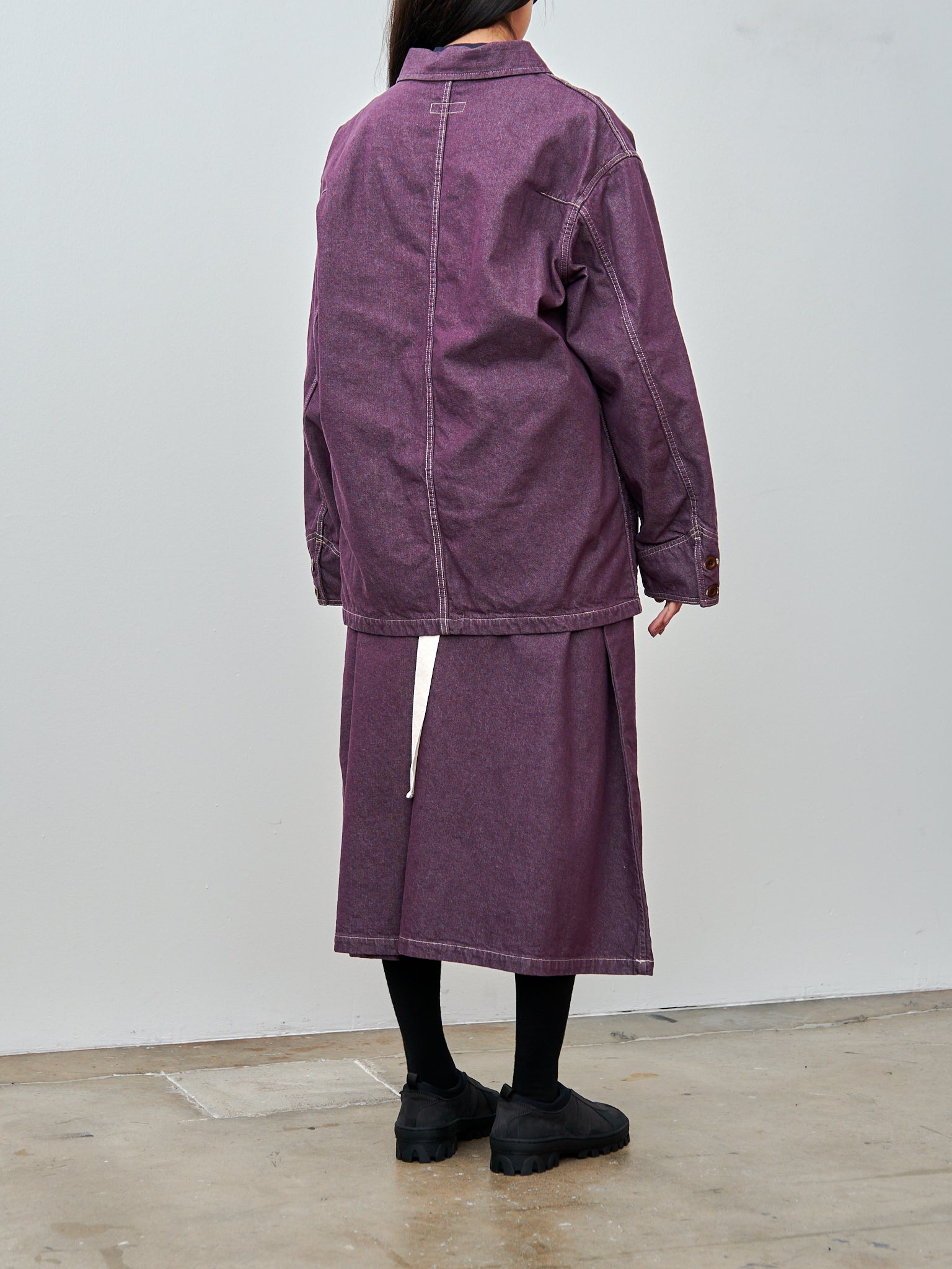 Namu Shop - ts(s) Bio Wash Color Denim Coverall Jacket - Purple