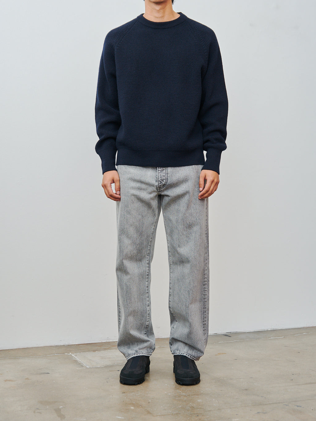 Namu Shop - Y Non Mulesing Wool Crewneck Knit - Navy