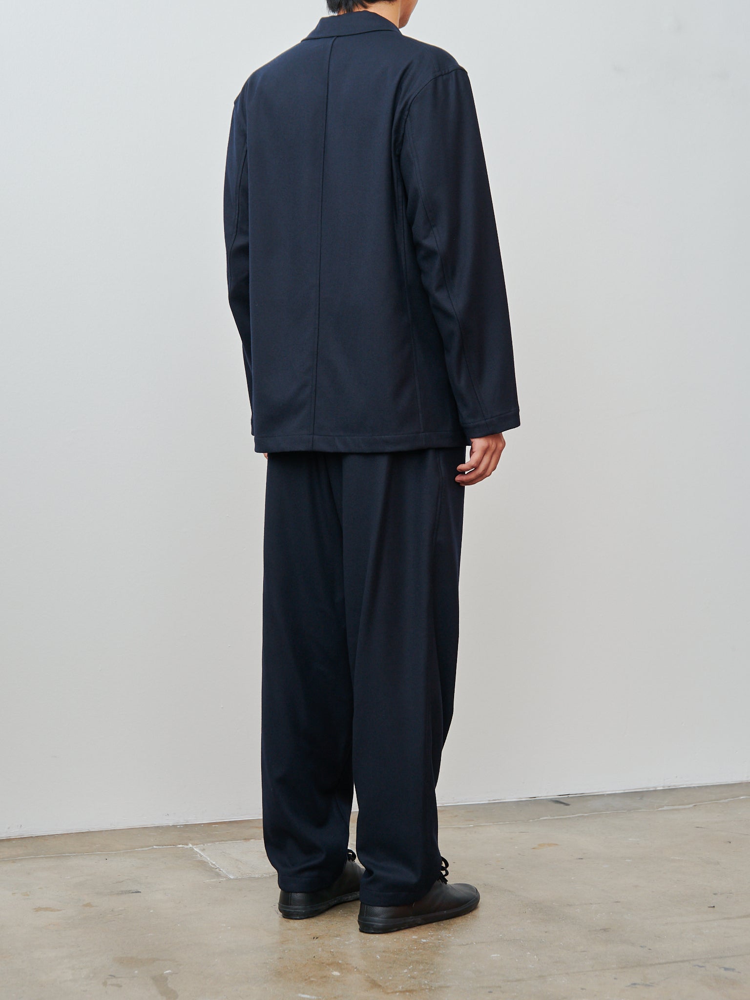 Namu Shop - Yleve Wool Flannel Easy Trousers - Navy