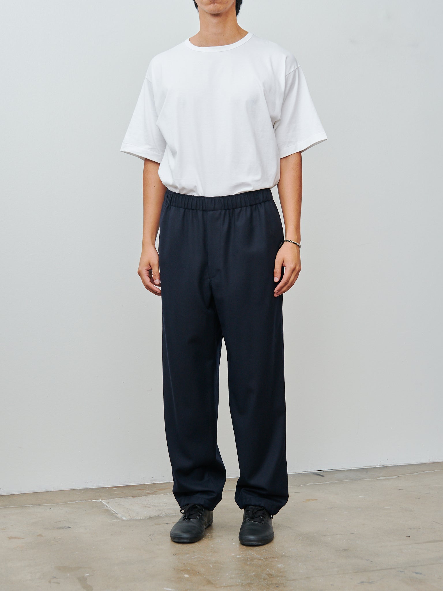 休日限定 Shop Namu - Navy - Trousers Easy Flannel Wool Yleve パンツ