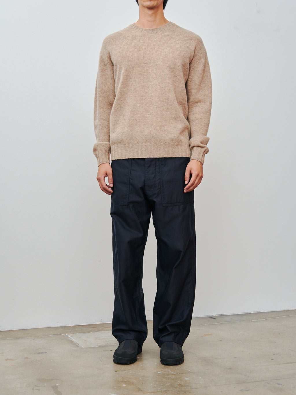 Namu Shop - Auralee Shetland Wool Cashmere Knit P/O - Top Beige
