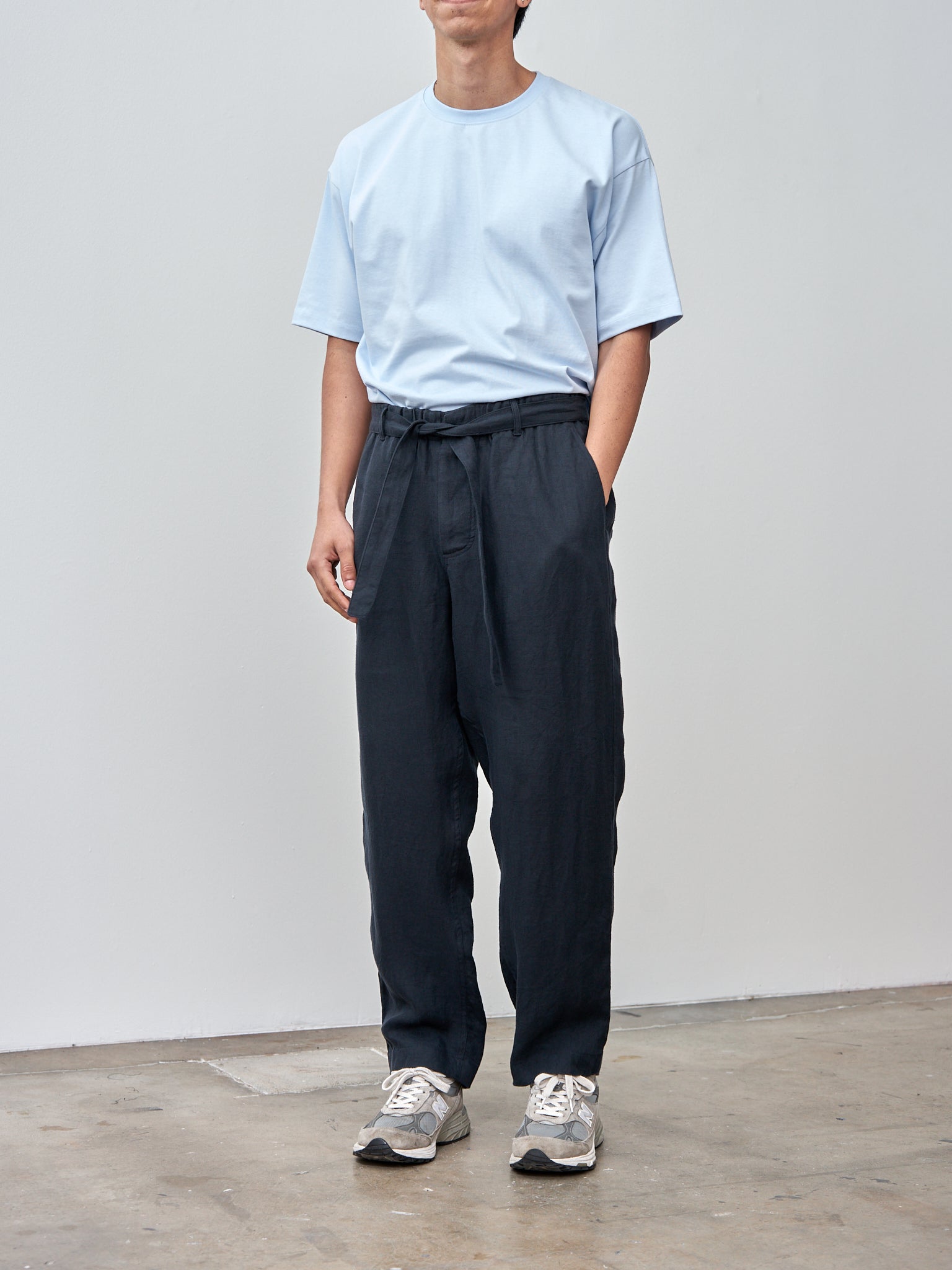 Namu Shop - Document Linen Relaxed Pants - Navy