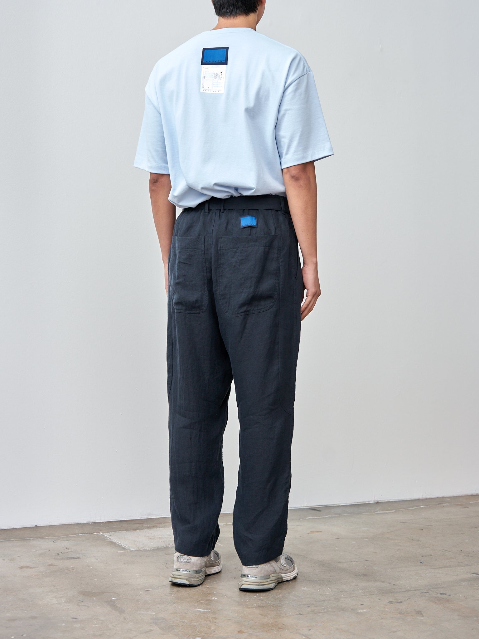 Namu Shop - Document Linen Relaxed Pants - Navy