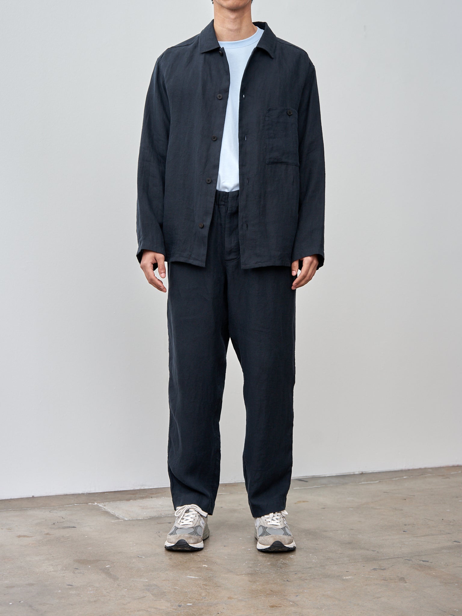 Namu Shop - Document Linen Relaxed Pants - Navy