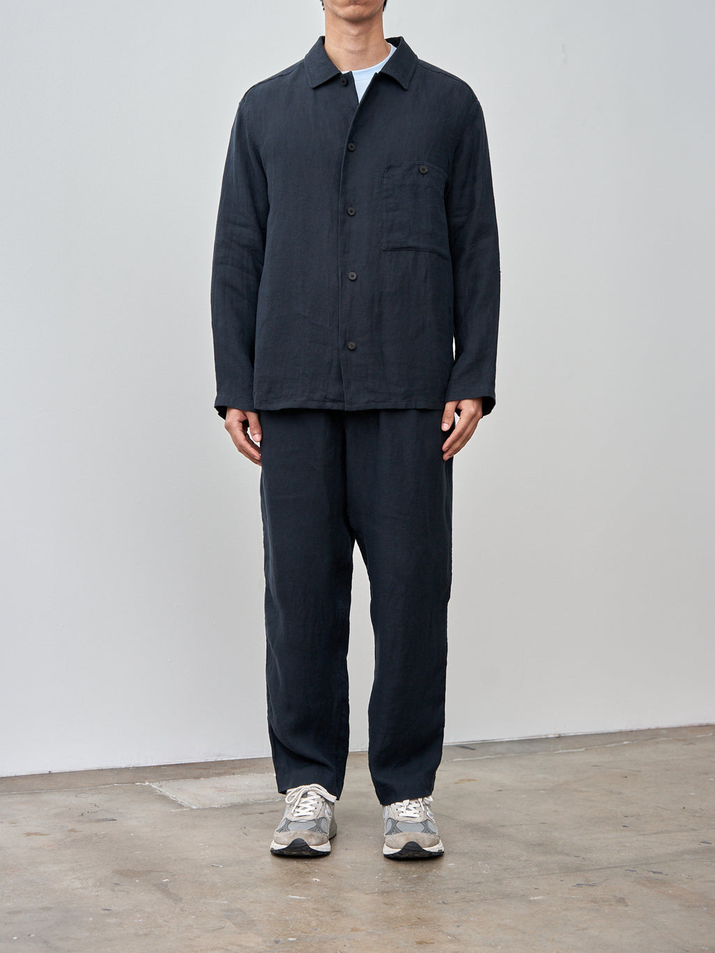 Namu Shop - Document Linen French Shirt - Navy