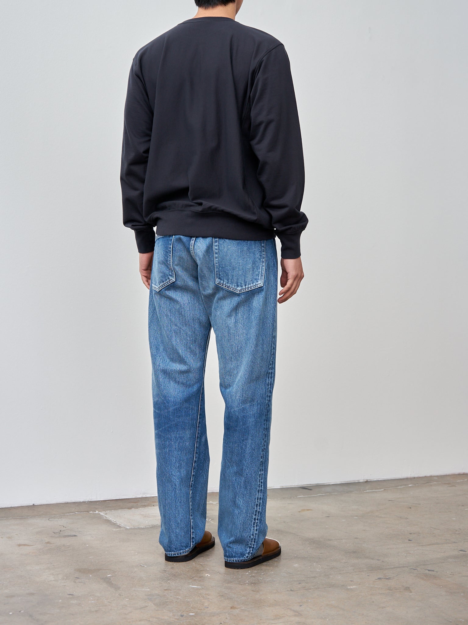 Namu Shop - Ciota Straight 5 Pocket Pants - Medium Dark Blue Damage