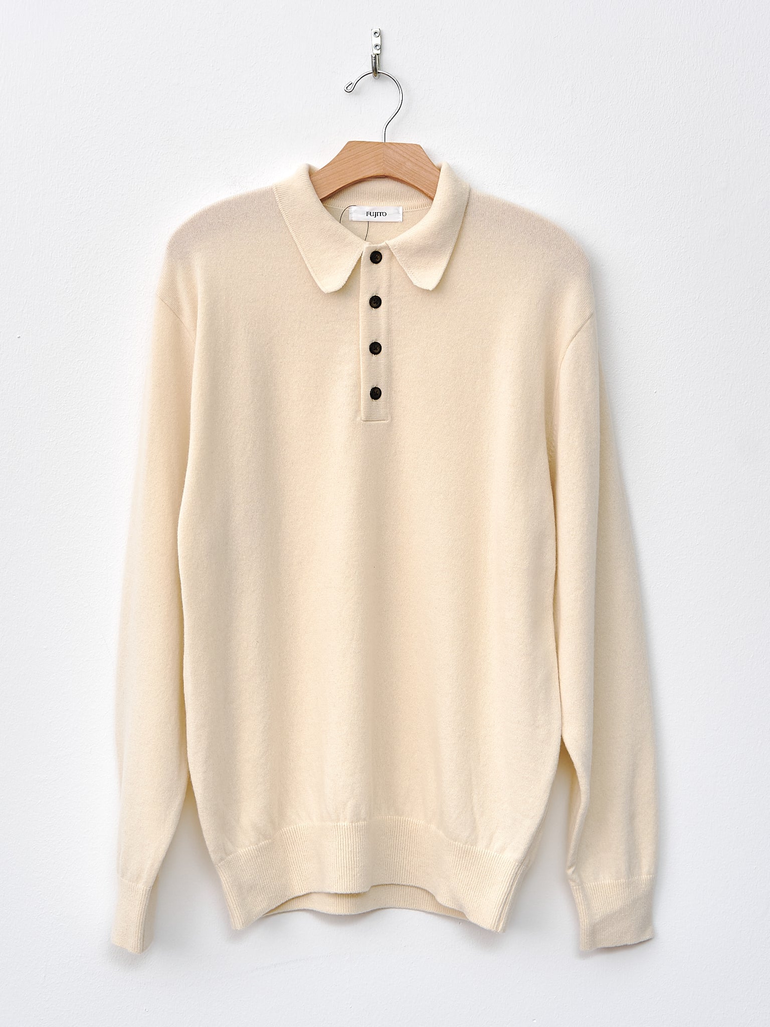 Namu Shop - Fujito Knit Polo Sweater - Natural