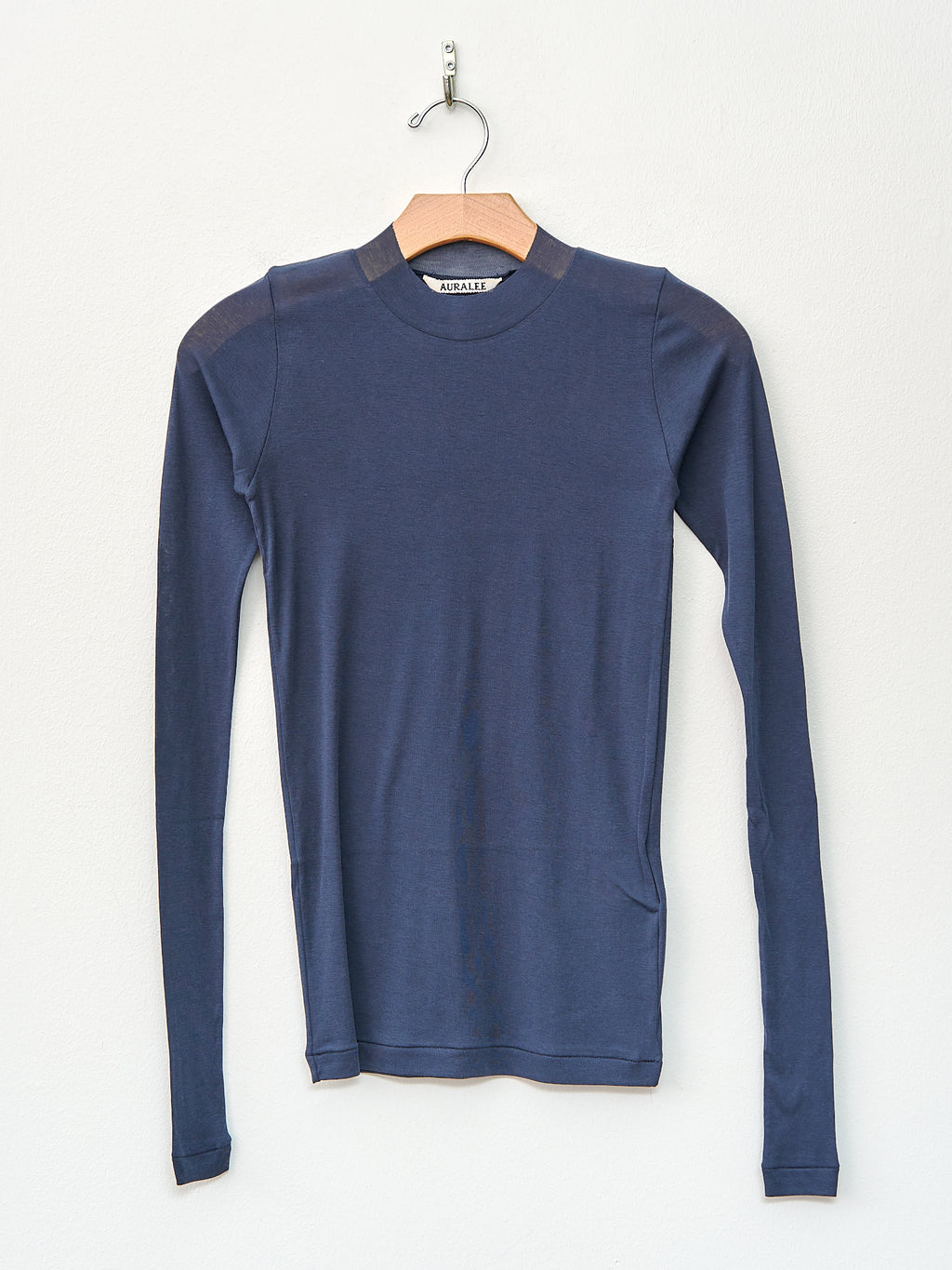Namu Shop - Auralee High Gauge Sheer Rib L/S Tee - Navy