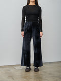 Namu Shop - Unfil Tie-Dyed Cotton Velour Pants - Black x Gray
