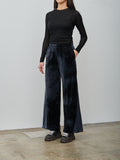 Namu Shop - Unfil Tie-Dyed Cotton Velour Pants - Black x Gray