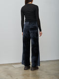 Namu Shop - Unfil Tie-Dyed Cotton Velour Pants - Black x Gray