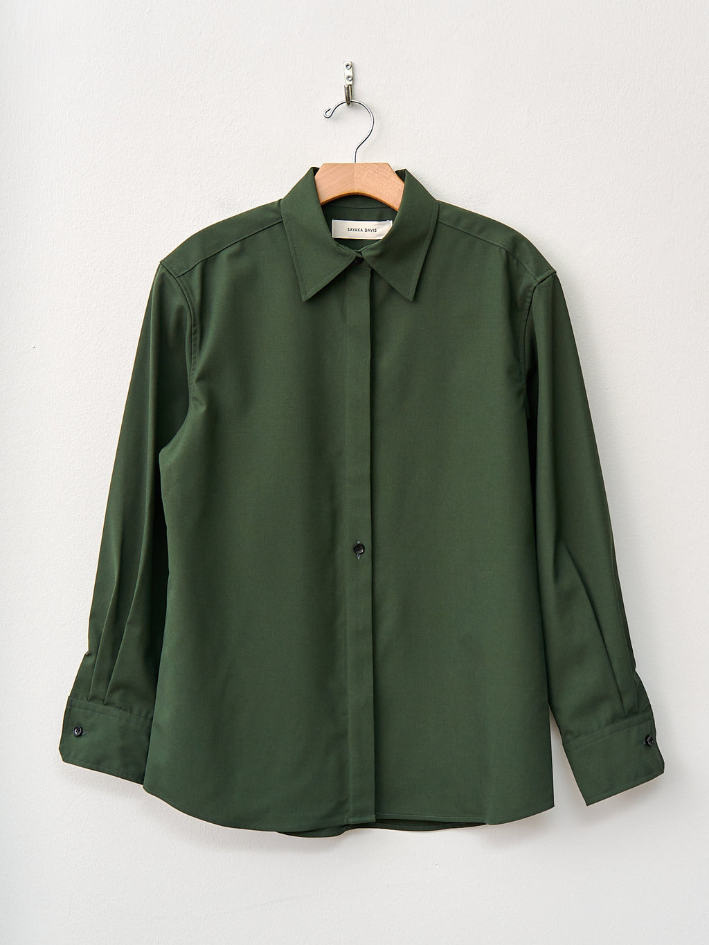 Namu Shop - Sayaka Davis Slim Wool Shirt - Pine