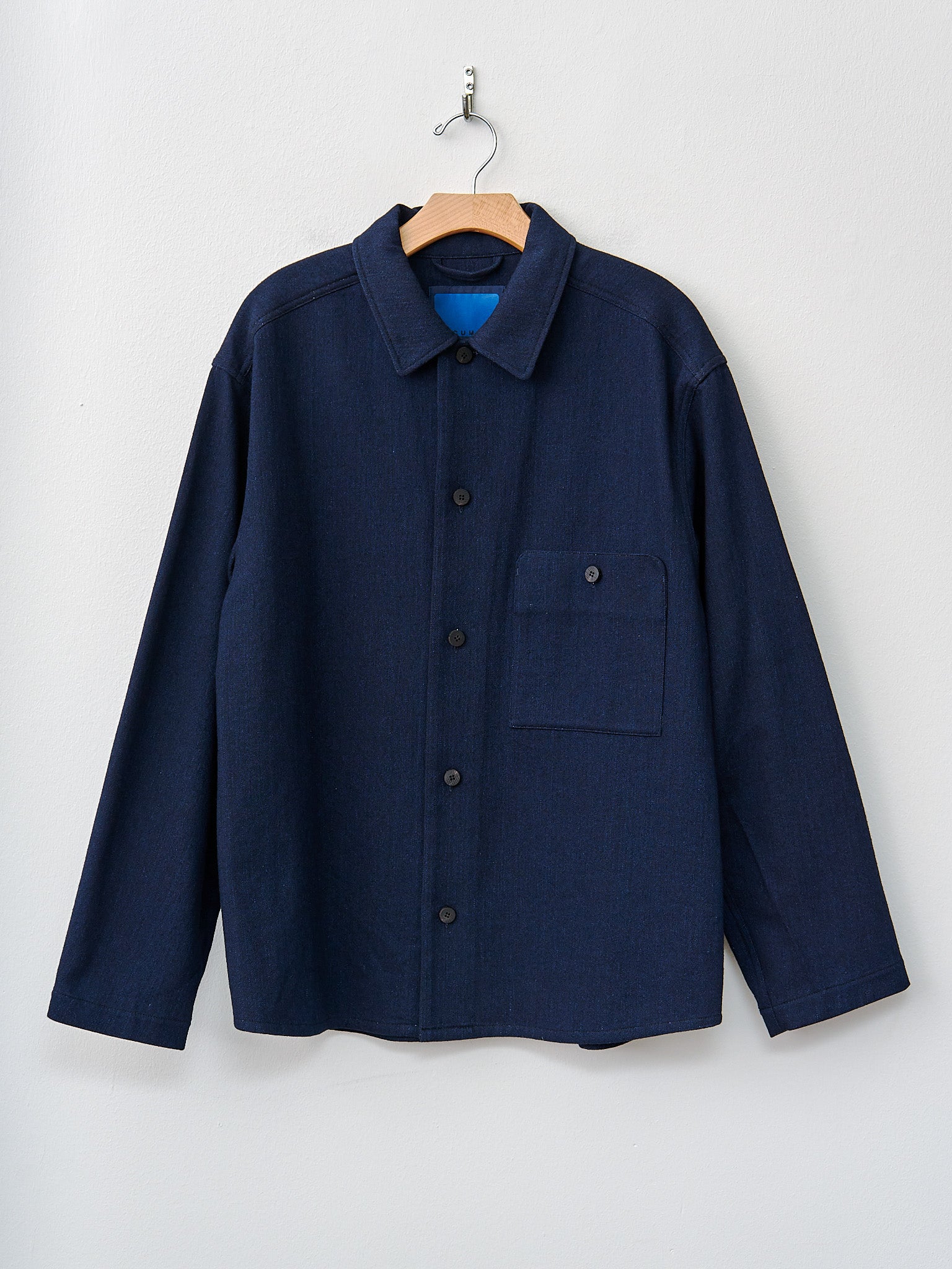 Namu Shop - Document Indigo Wool Cotton French Shirting Jacket - Navy