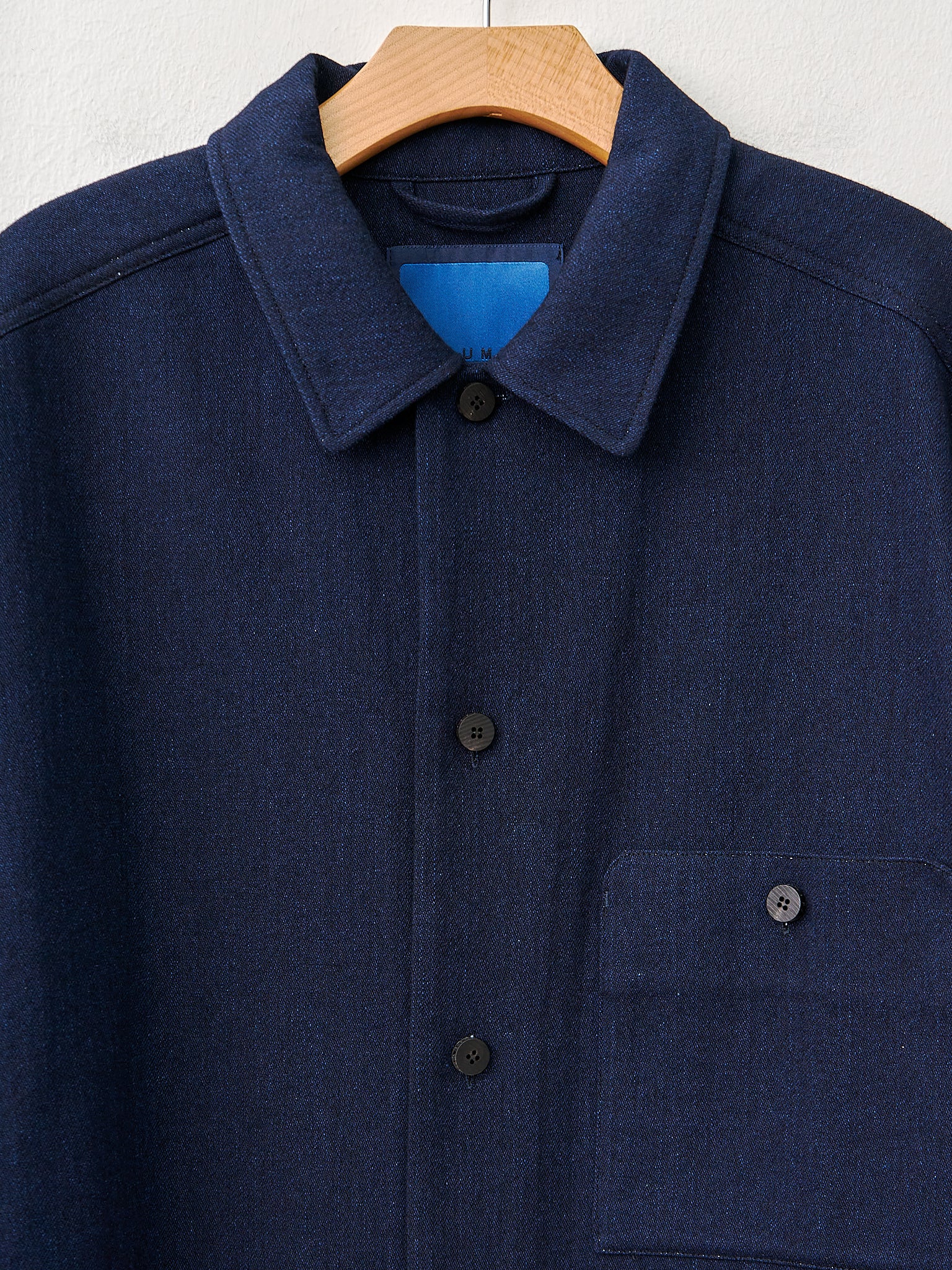 Namu Shop - Document Indigo Wool Cotton French Shirting Jacket - Navy