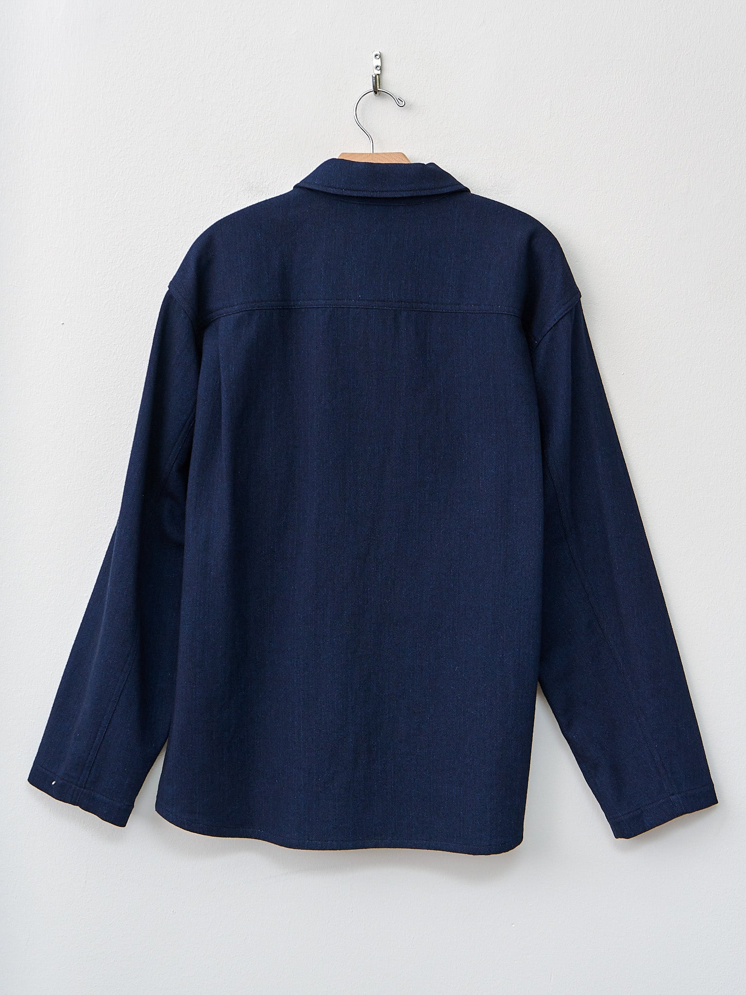 Namu Shop - Document Indigo Wool Cotton French Shirting Jacket - Navy