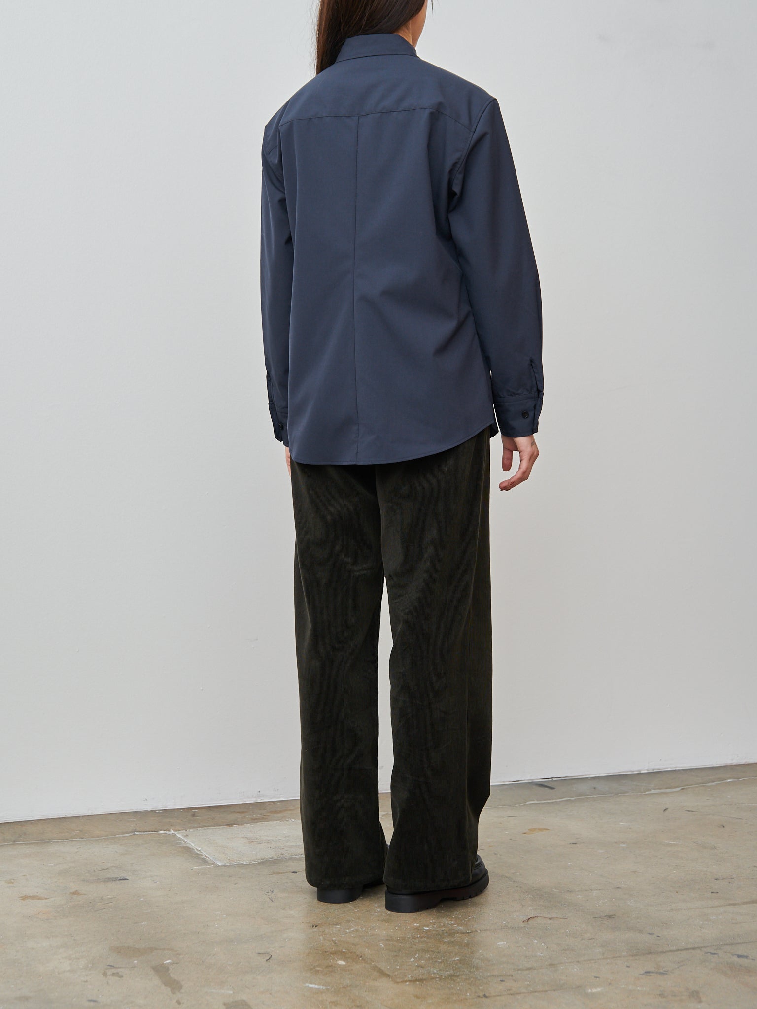 Namu Shop - Sayaka Davis Slim Wool Shirt - Navy
