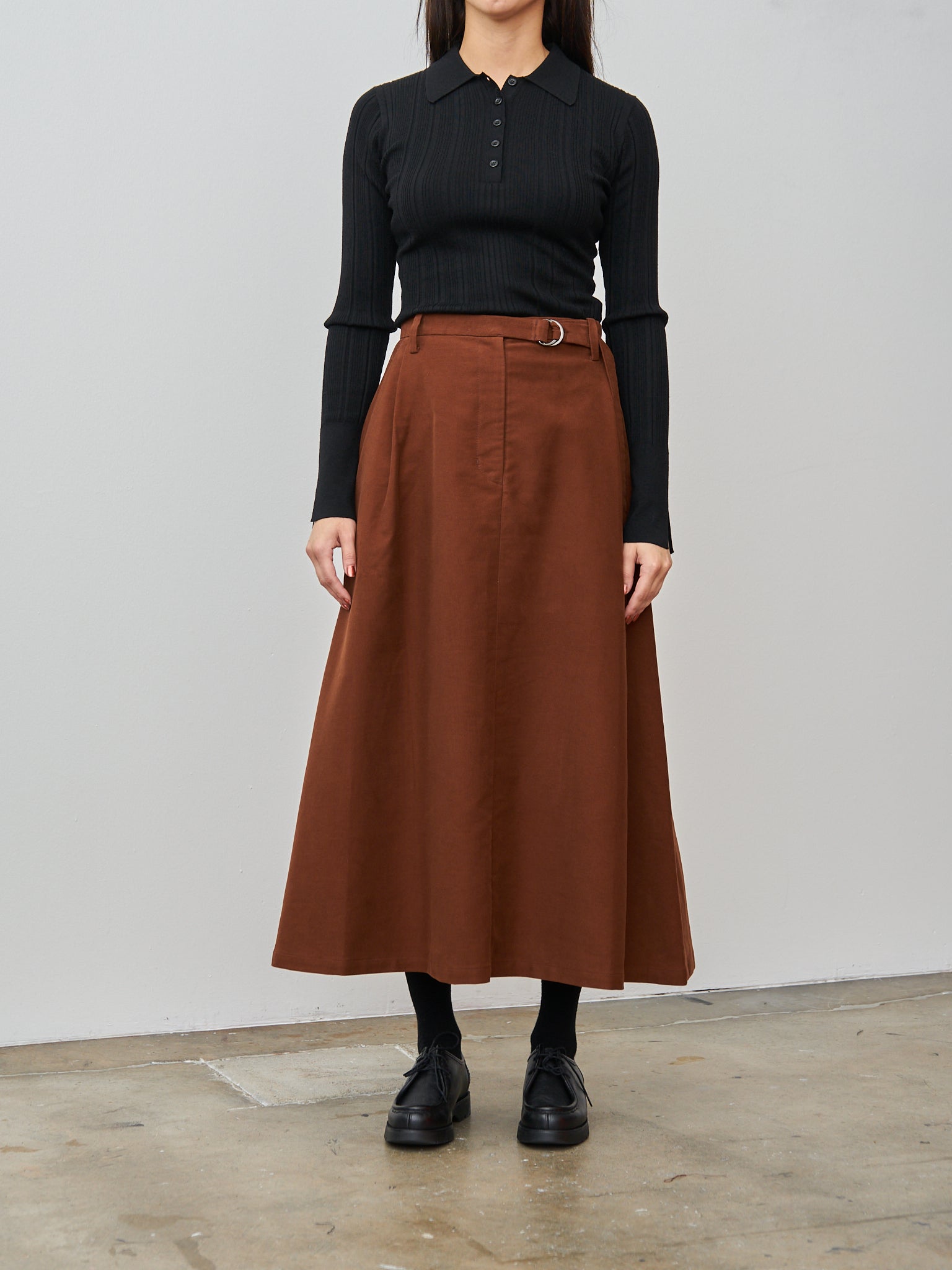Namu Shop - Sayaka Davis Flared Skirt - Cinnamon