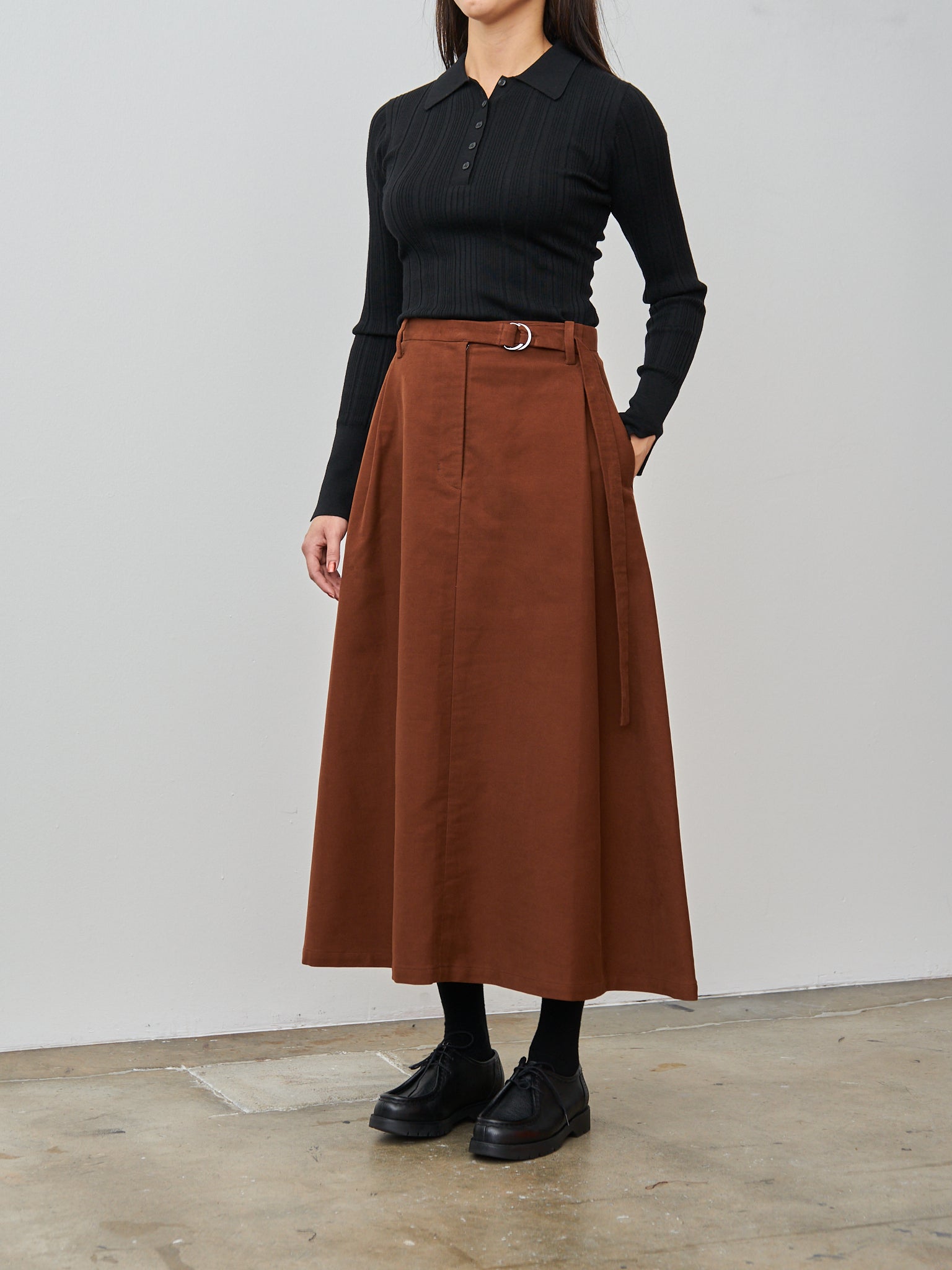 Namu Shop - Sayaka Davis Flared Skirt - Cinnamon