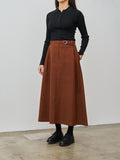 Namu Shop - Sayaka Davis Flared Skirt - Cinnamon