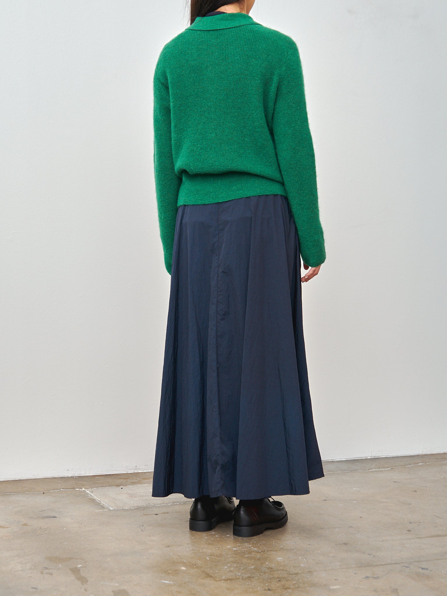 Namu Shop - Aton Super Kid Mohair Polo Cardigan - Green