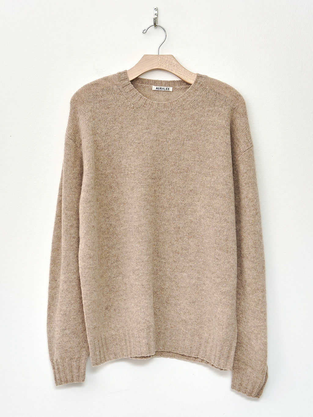 Namu Shop - Auralee Shetland Wool Cashmere Knit P/O - Top Beige