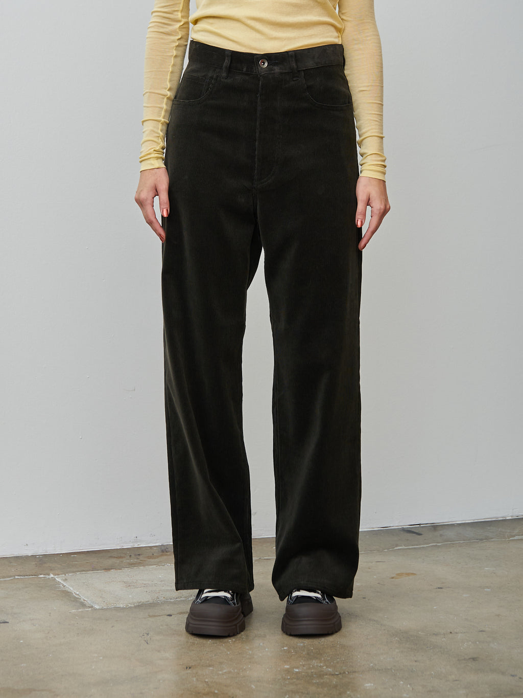 Namu Shop - Auralee Finx Corduroy Pants - Dark Brown