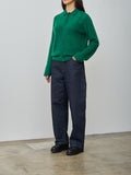 Namu Shop - Aton Super Kid Mohair Polo Cardigan - Green
