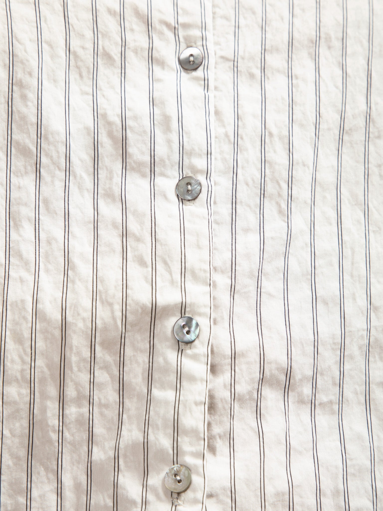 Namu Shop - Album di Famiglia Striped Short Collar Shirt - Off White